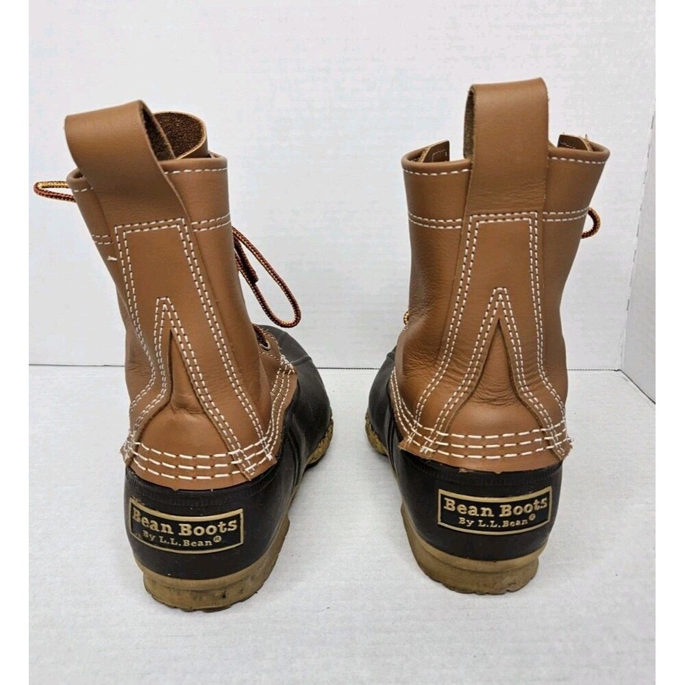 LL Bean Men's Duck Boots Made In USA Brown Size 6 Medium, 6 Eyelet - Picture 4 of 10